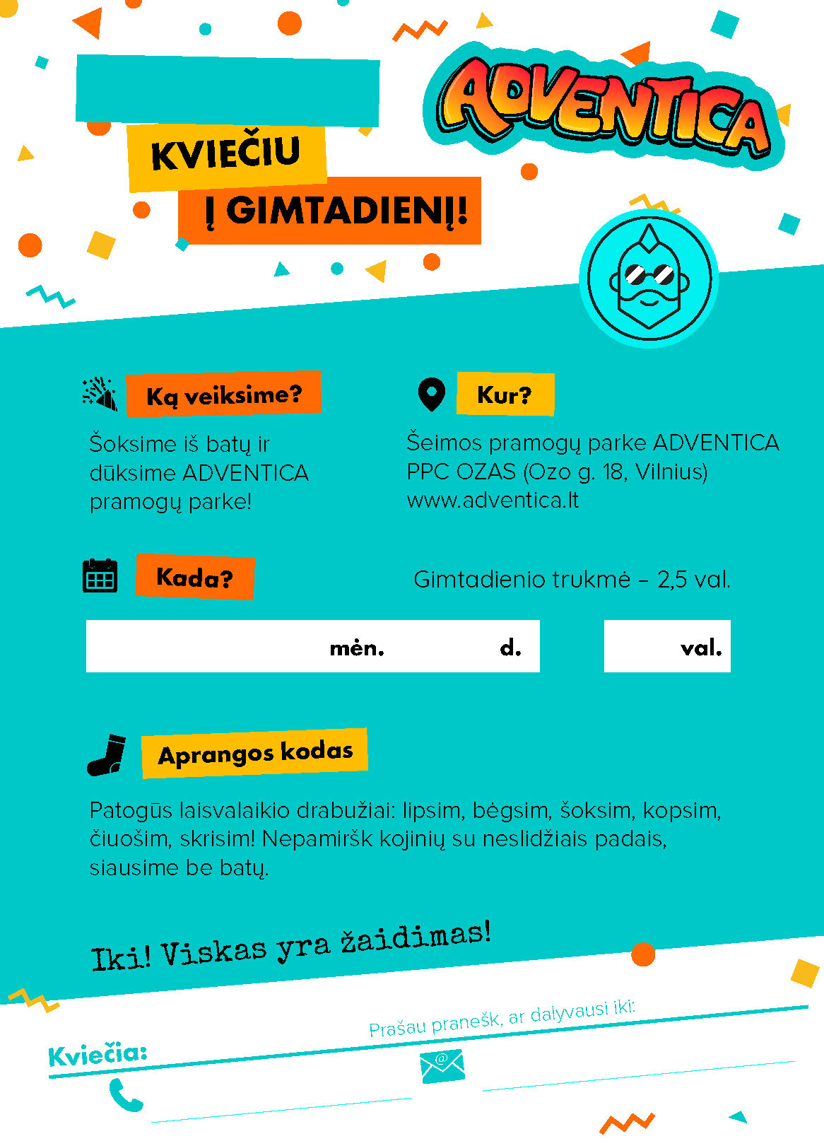 Adventica gimtadienio kvietimas - žalsvas
